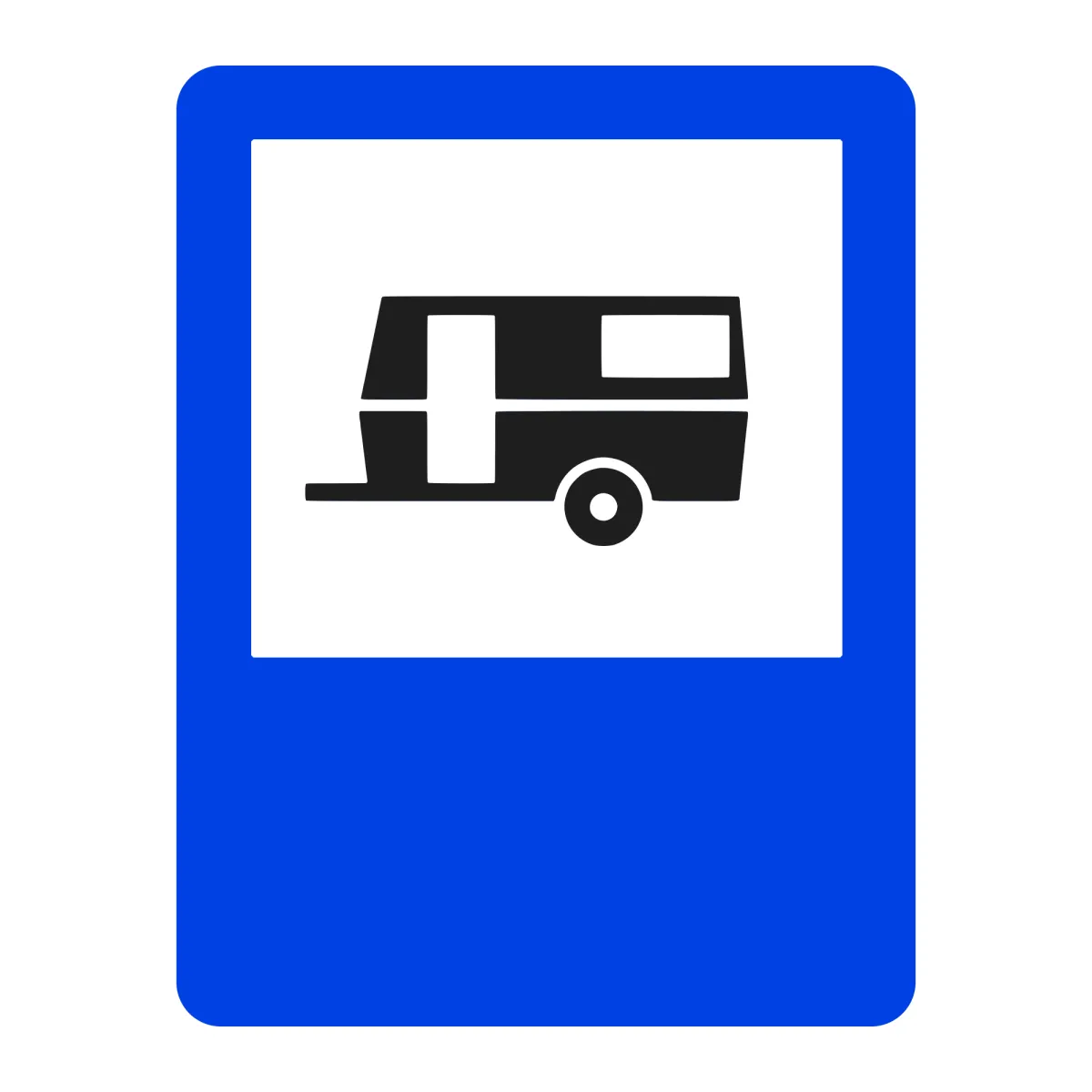 Indicator G25 – Teren pentru caravane (tabără turistică), 50x65 cm, Clasa I