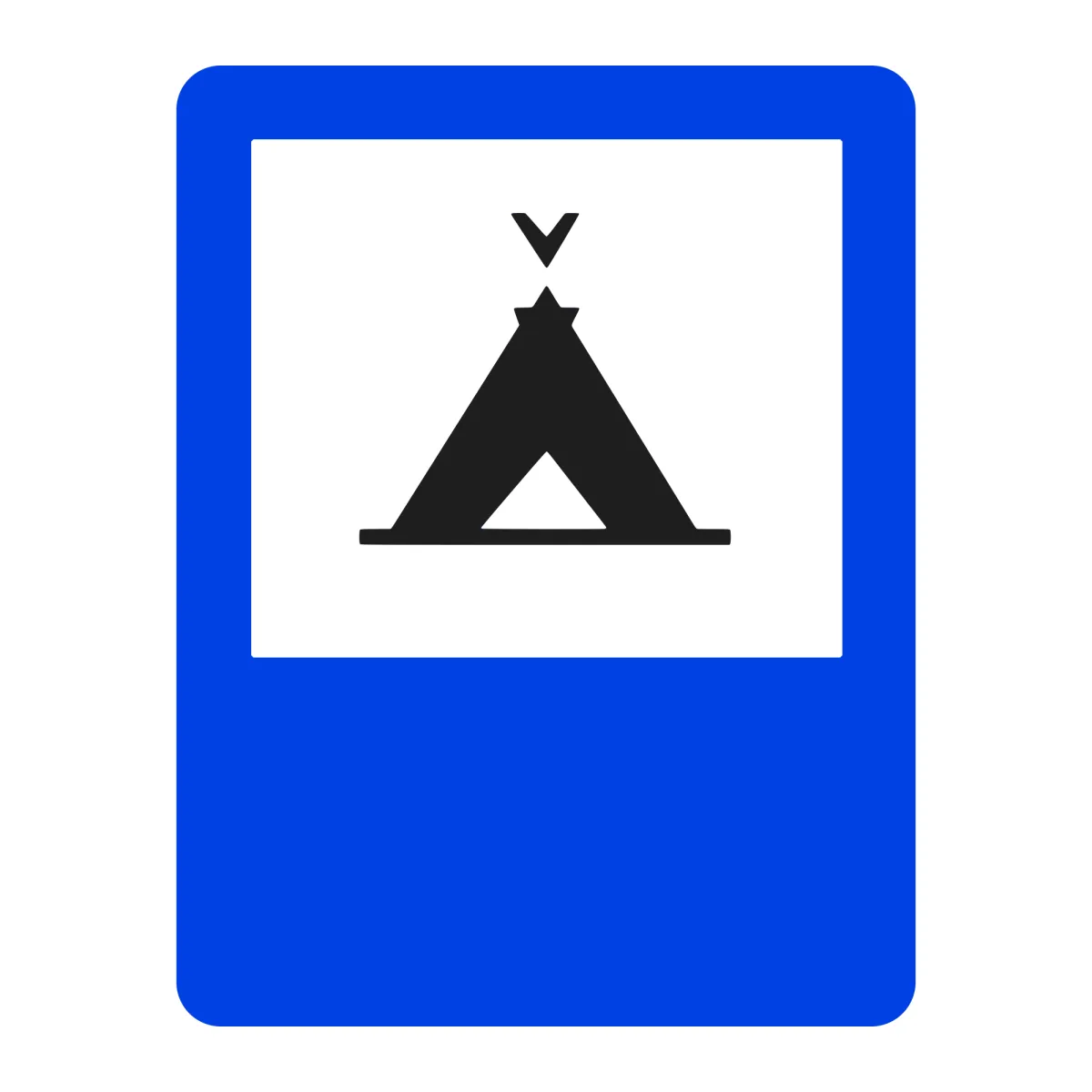 Indicator G24 – Teren pentru camping (tabără turistică), 50x65 cm, Clasa I