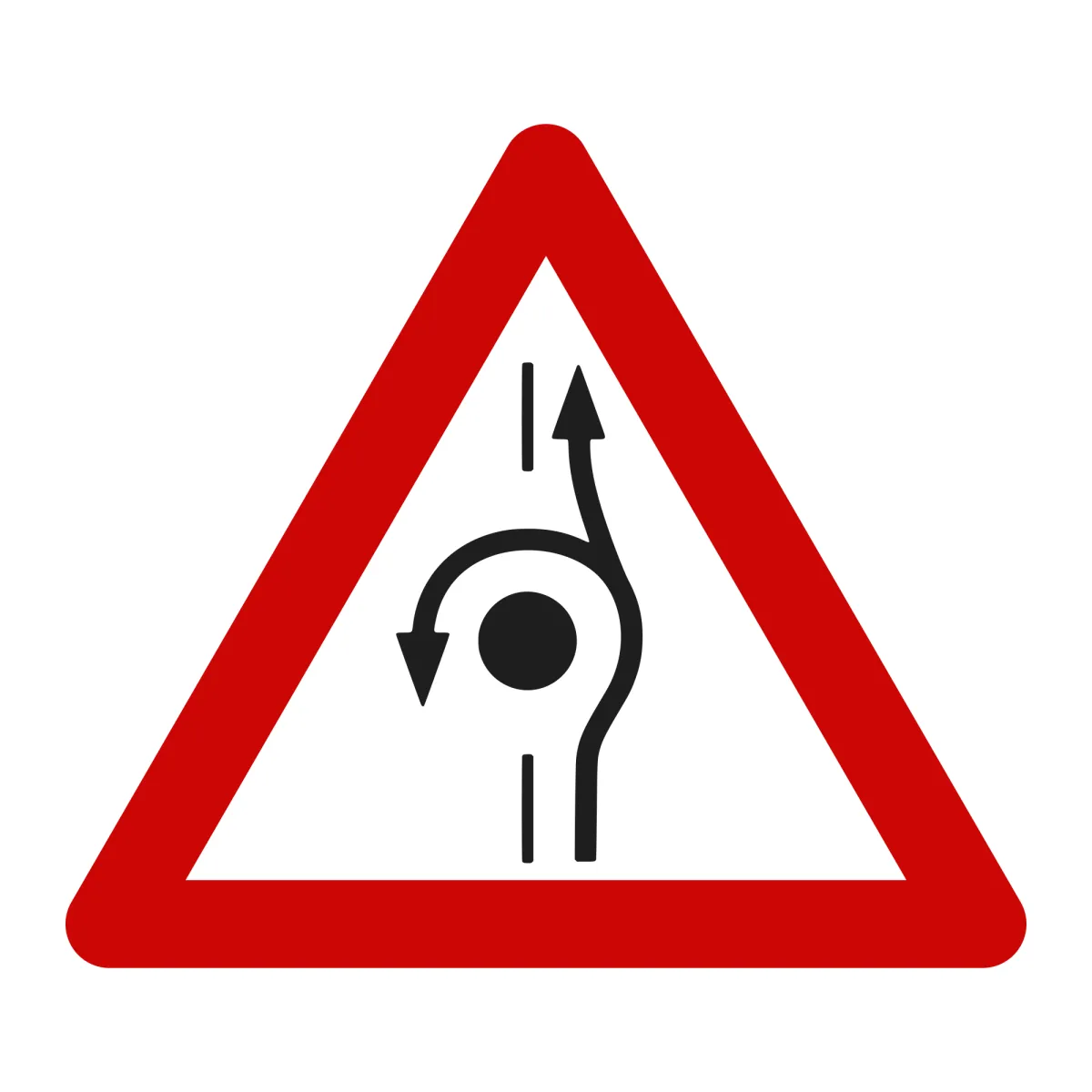 A52 Warning Sign – U-Turn Point Ahead, 70 cm, Class I