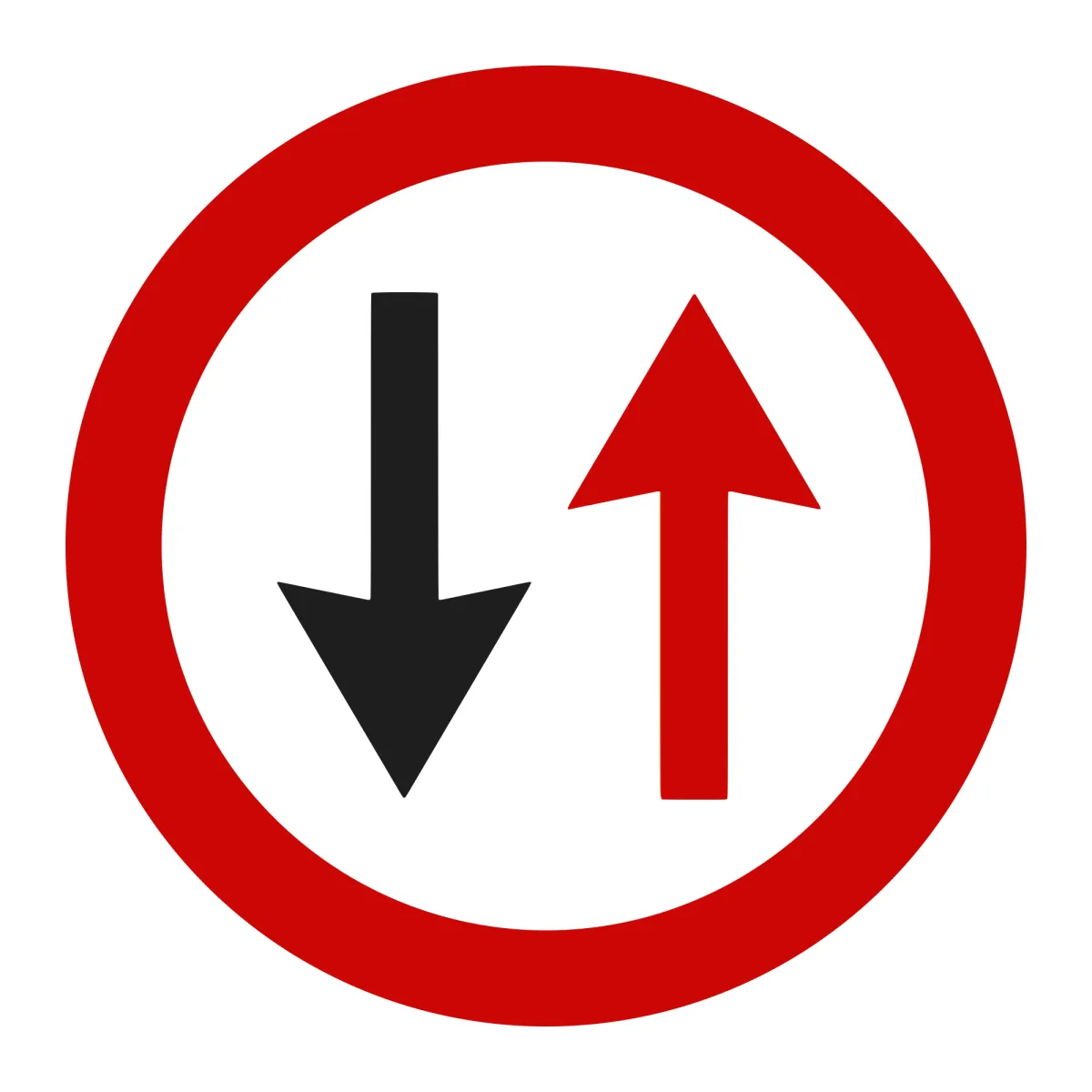 B5 Priority Sign – Give Way to Oncoming Traffic, Ø80 cm, Class II