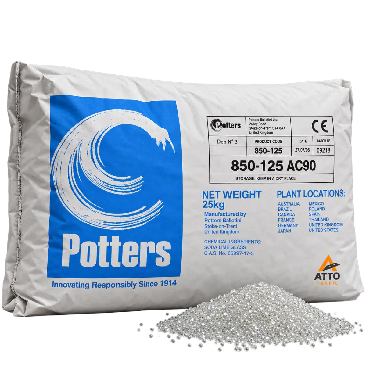 Microbile de Sticlă pentru Marcaje Rutiere, 850-125 AC90, 25 kg