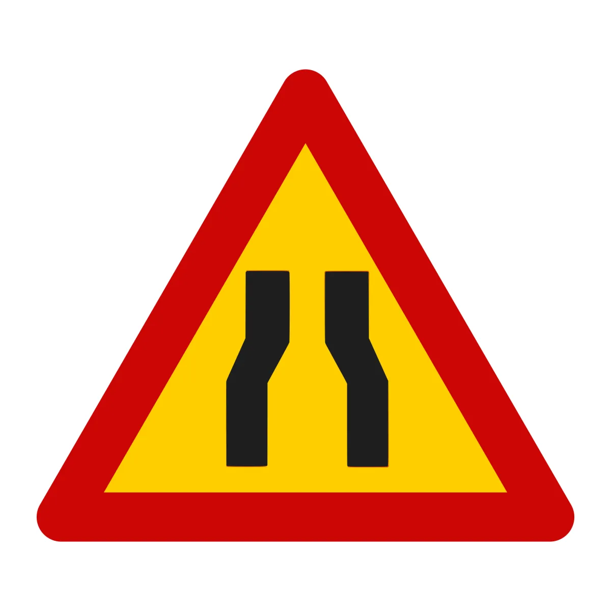 U1 Temporary Sign – Road Narrows on Both Sides, 70 cm, Class I