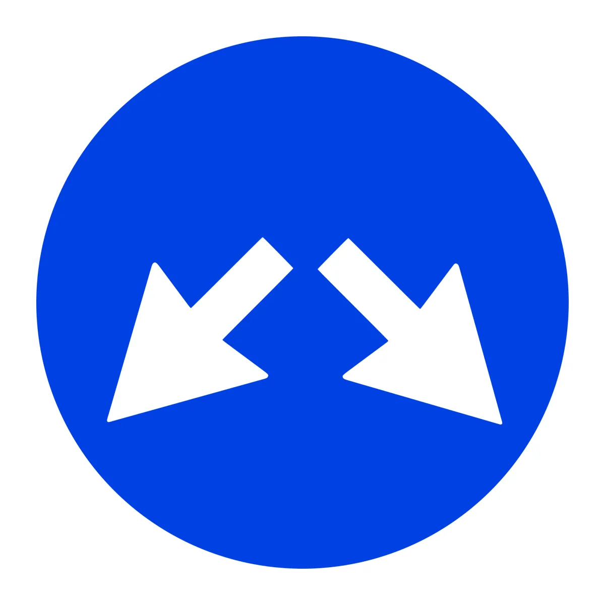 D6 Mandatory Sign – Pass Either Side, Ø80 cm, Class II