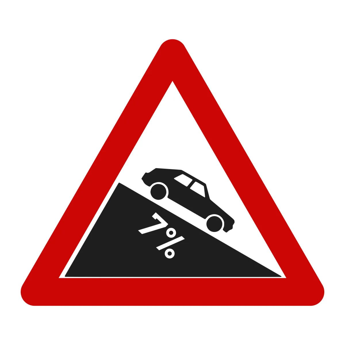 Indicator A7 – Coborâre periculoasă 7%, 70 cm, Clasa I