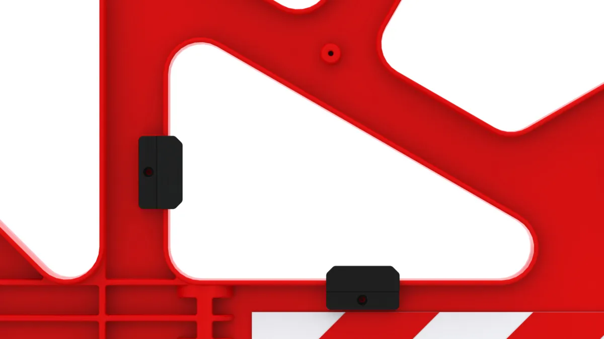 Fence with Sign Panel, Red – No Entry and Keep Right, 100x50 cm - imaginea 3