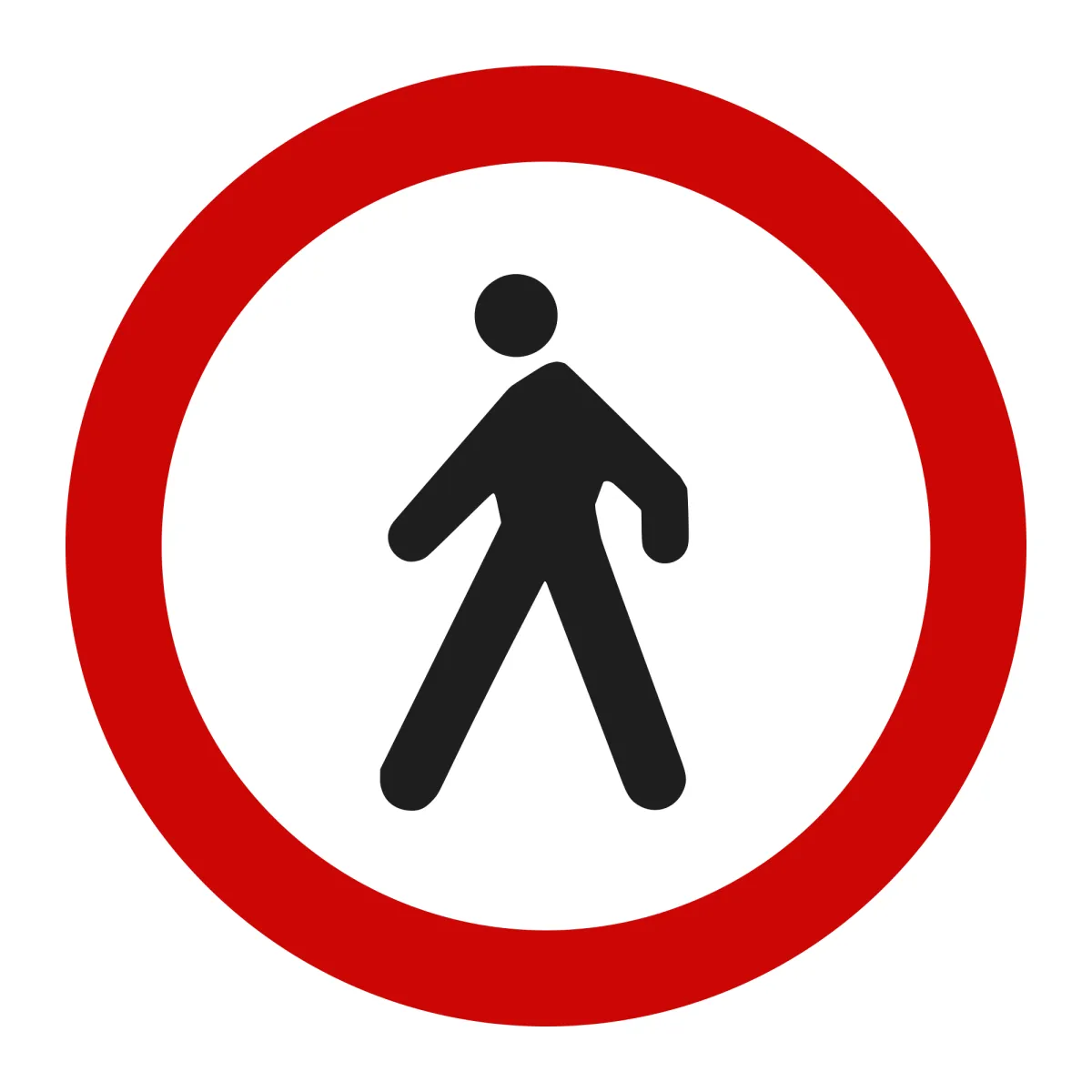Indicator C10 – Accesul interzis pietonilor, Ø60 cm, Clasa I