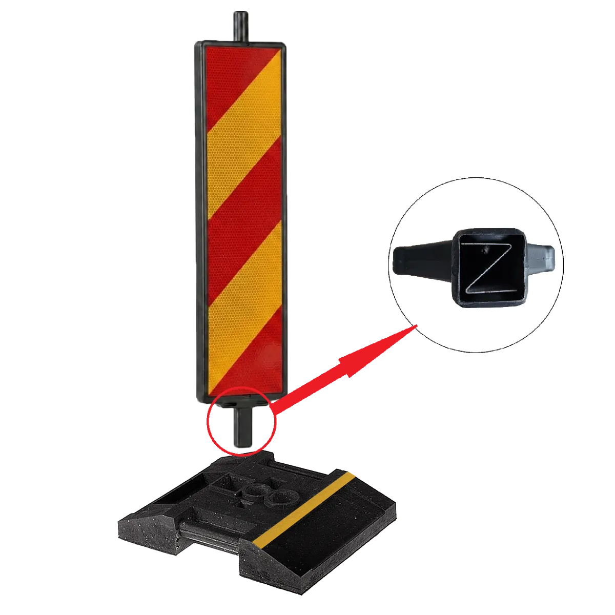 Left/Right Directional Beacon with 15 kg Base, includes metal Z and reflective strips, CLASS I