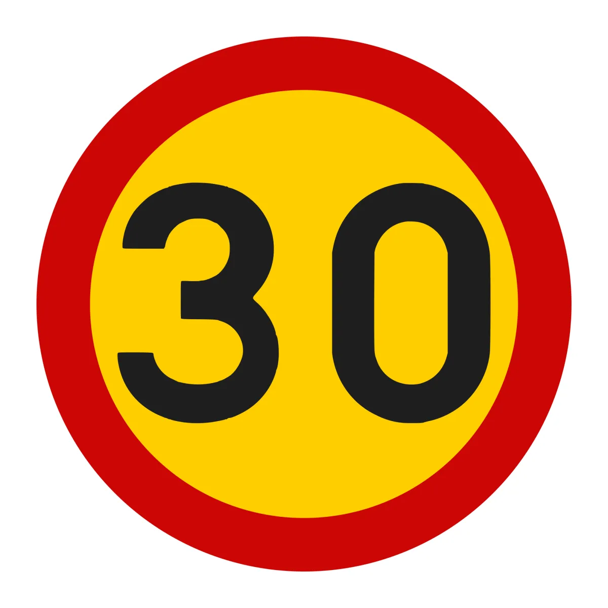 Indicator U13 – Limitare de viteză 30 km/h, Ø80 cm, Clasa II