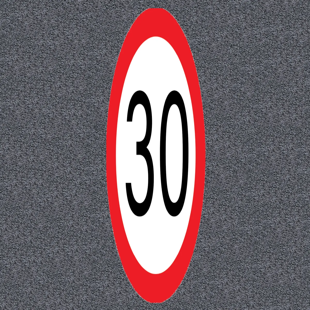Preformate Termoplastice Aplicate la Cald, Inscripție Limitare de viteză 30 km/h, 100×300 cm