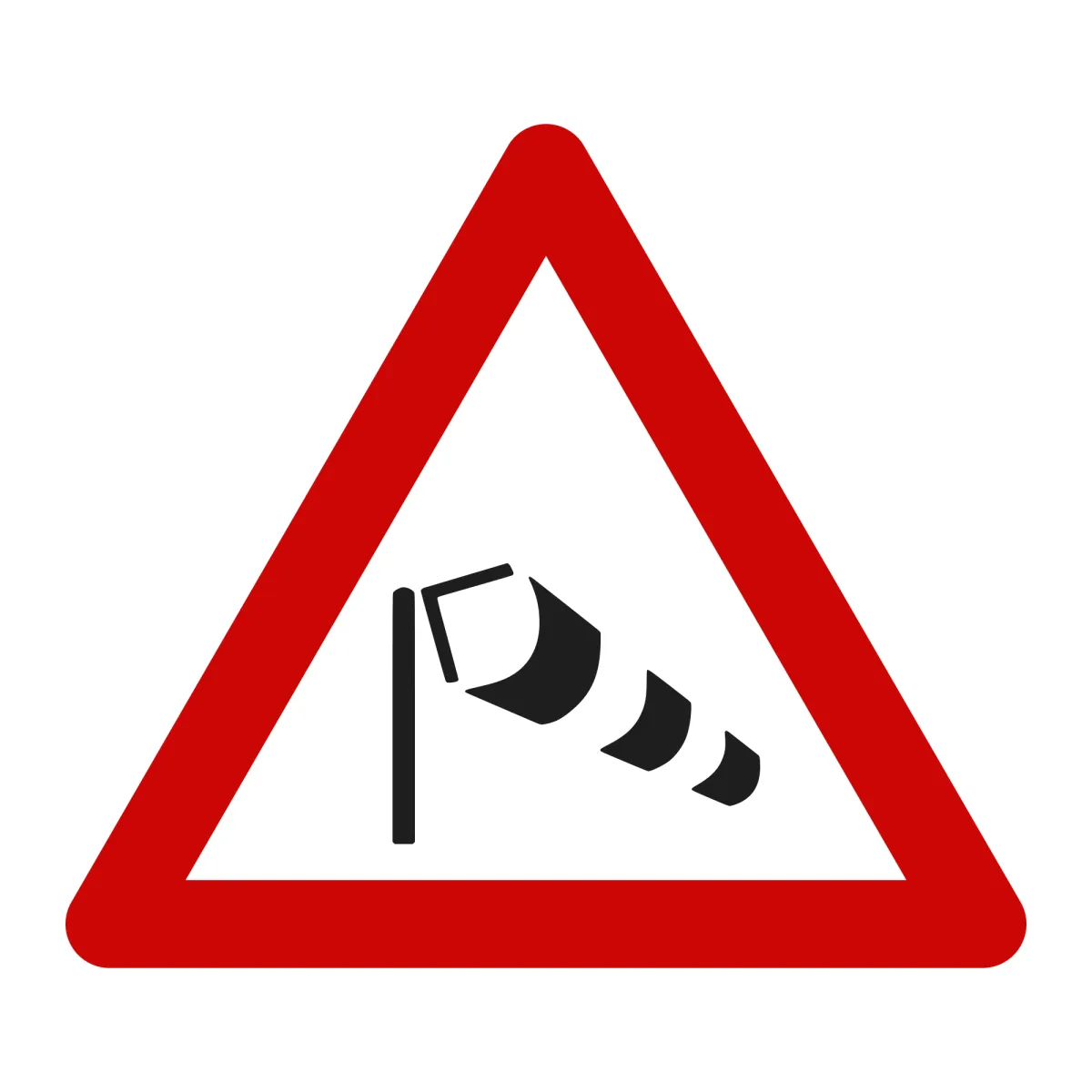 Indicator A29 – Vânt lateral, 70 cm, Clasa I