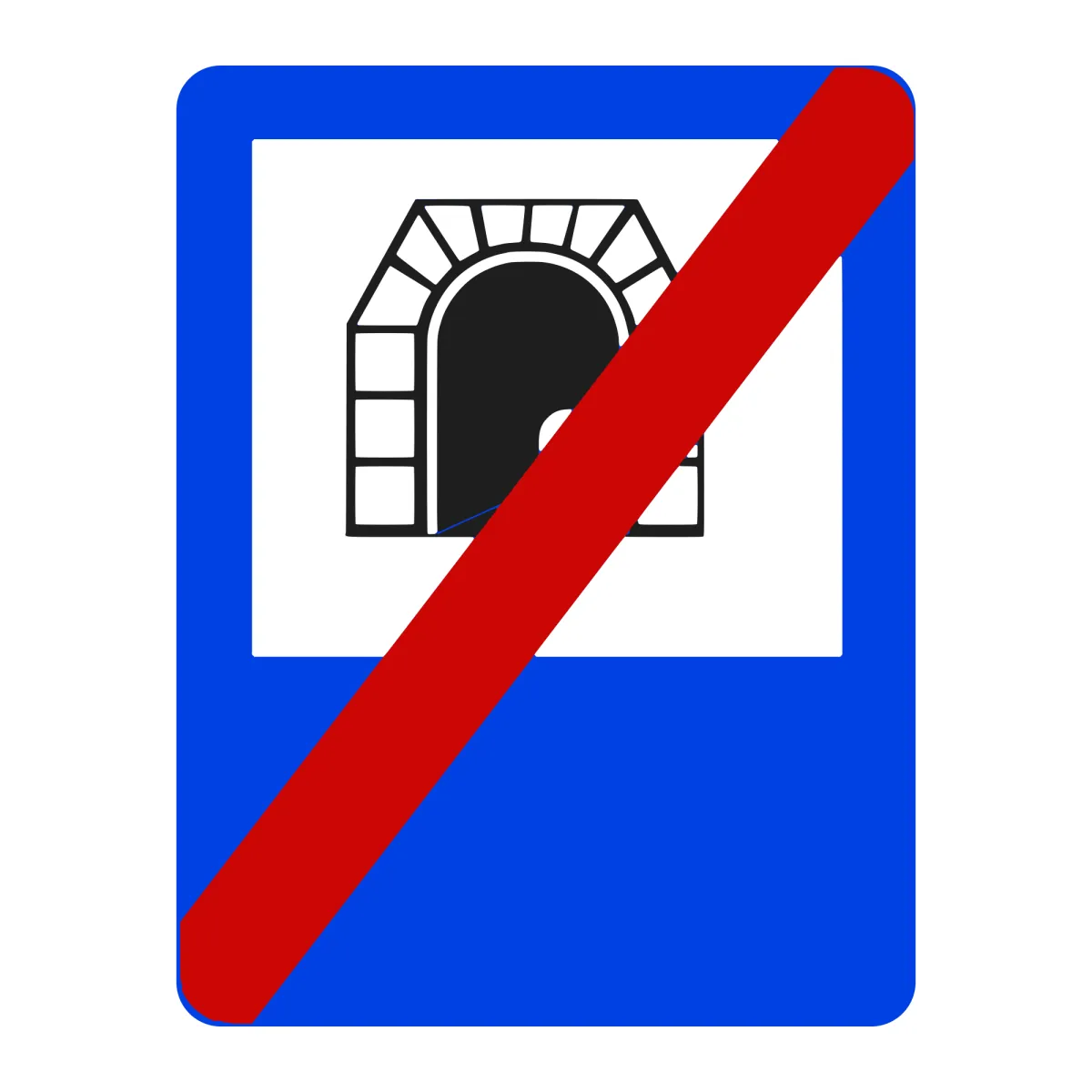 Indicator G39 – Sfârșit de tunel, 50x65 cm, Clasa I