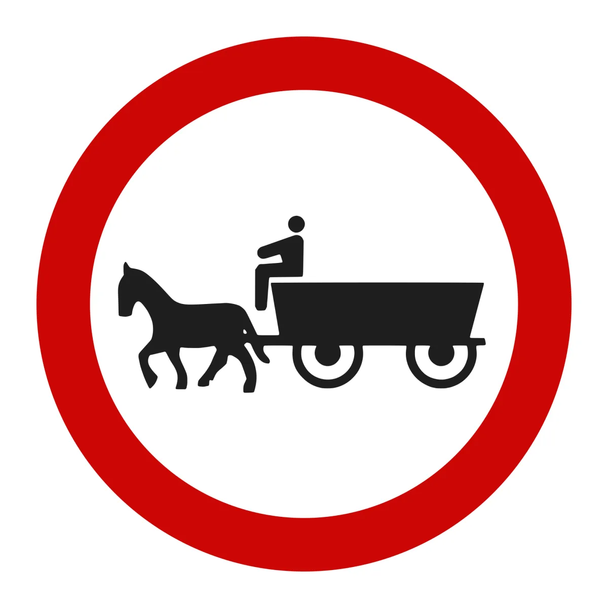 Indicator C11 – Accesul interzis vehiculelor cu tracțiune animală, Ø60 cm, Clasa I