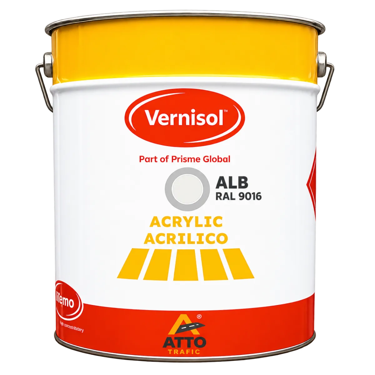 Vopsea Rutieră Monocomponentă Acrilică, Alb (RAL 9016), 25 kg