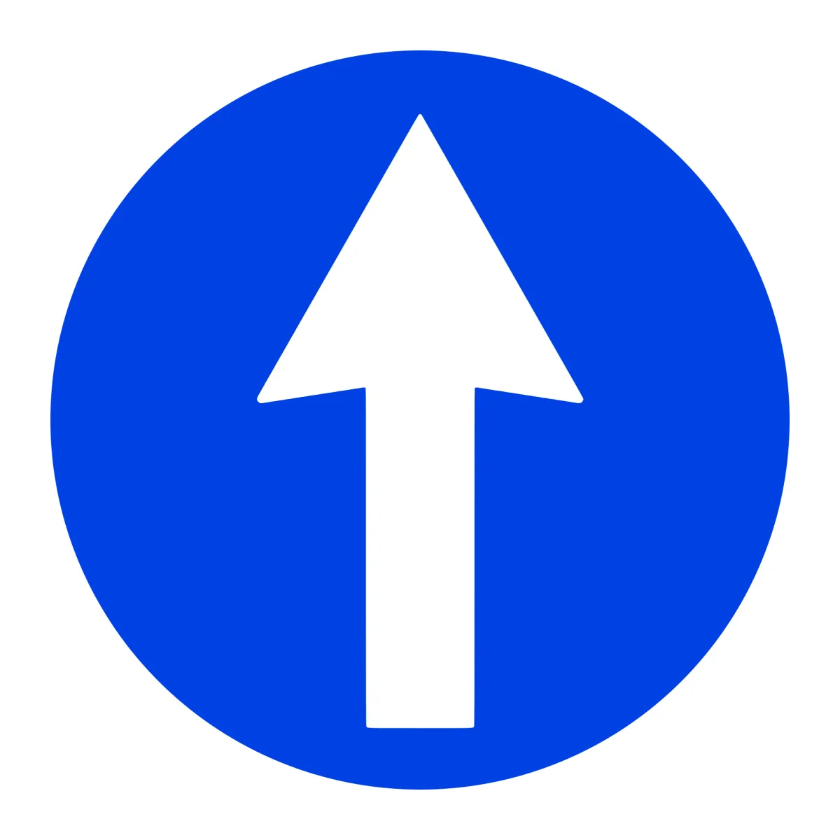 D1 Mandatory Sign – Straight Ahead, Ø60 cm, Class I