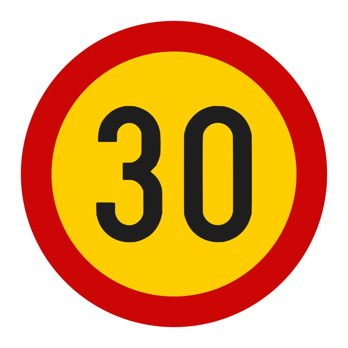 U13 Temporary Sign – Speed Limit 30 km/h, Ø80 cm, Class II
