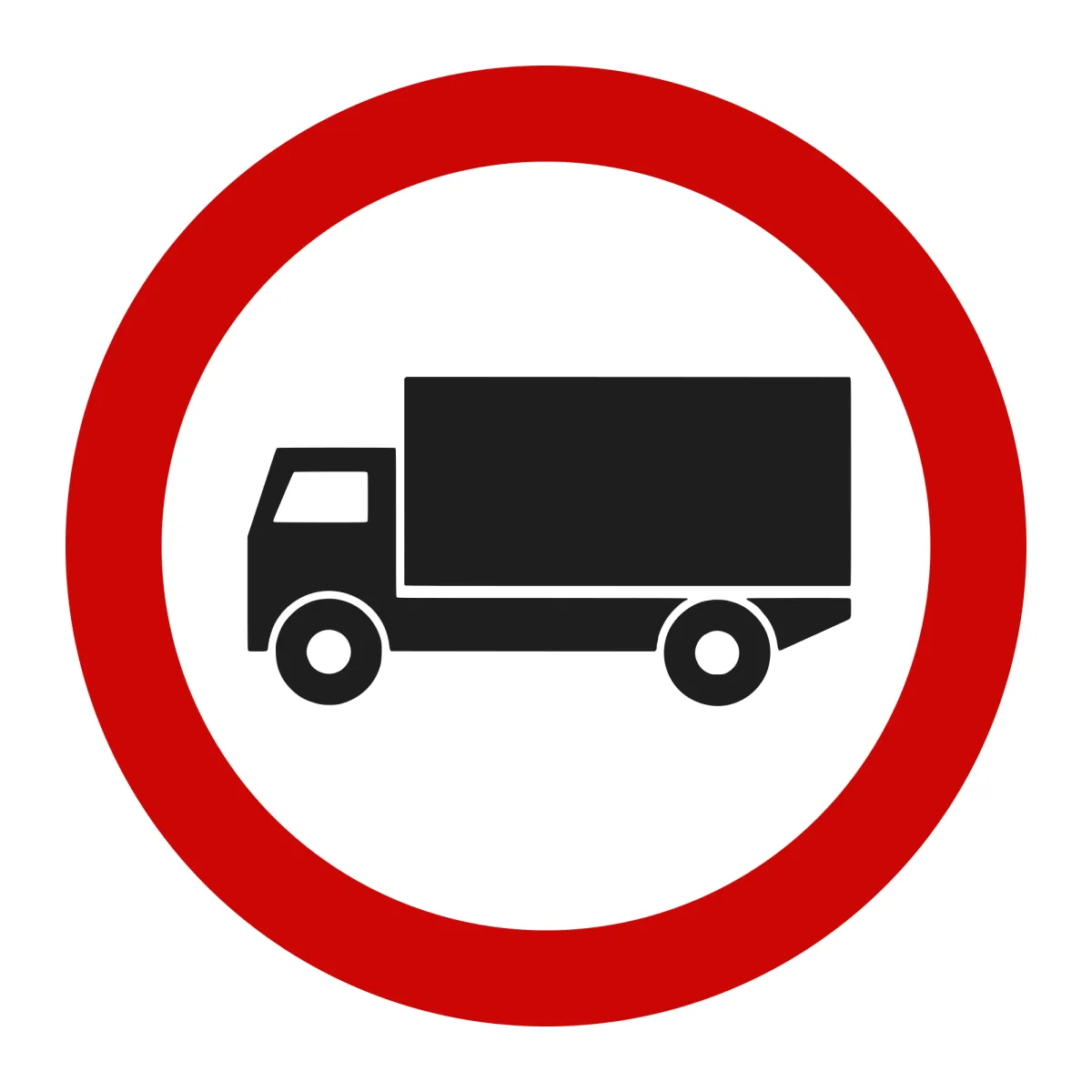 Indicator C7 – Accesul interzis vehiculelor destinate transportului de mărfuri, Ø60 cm, Clasa I