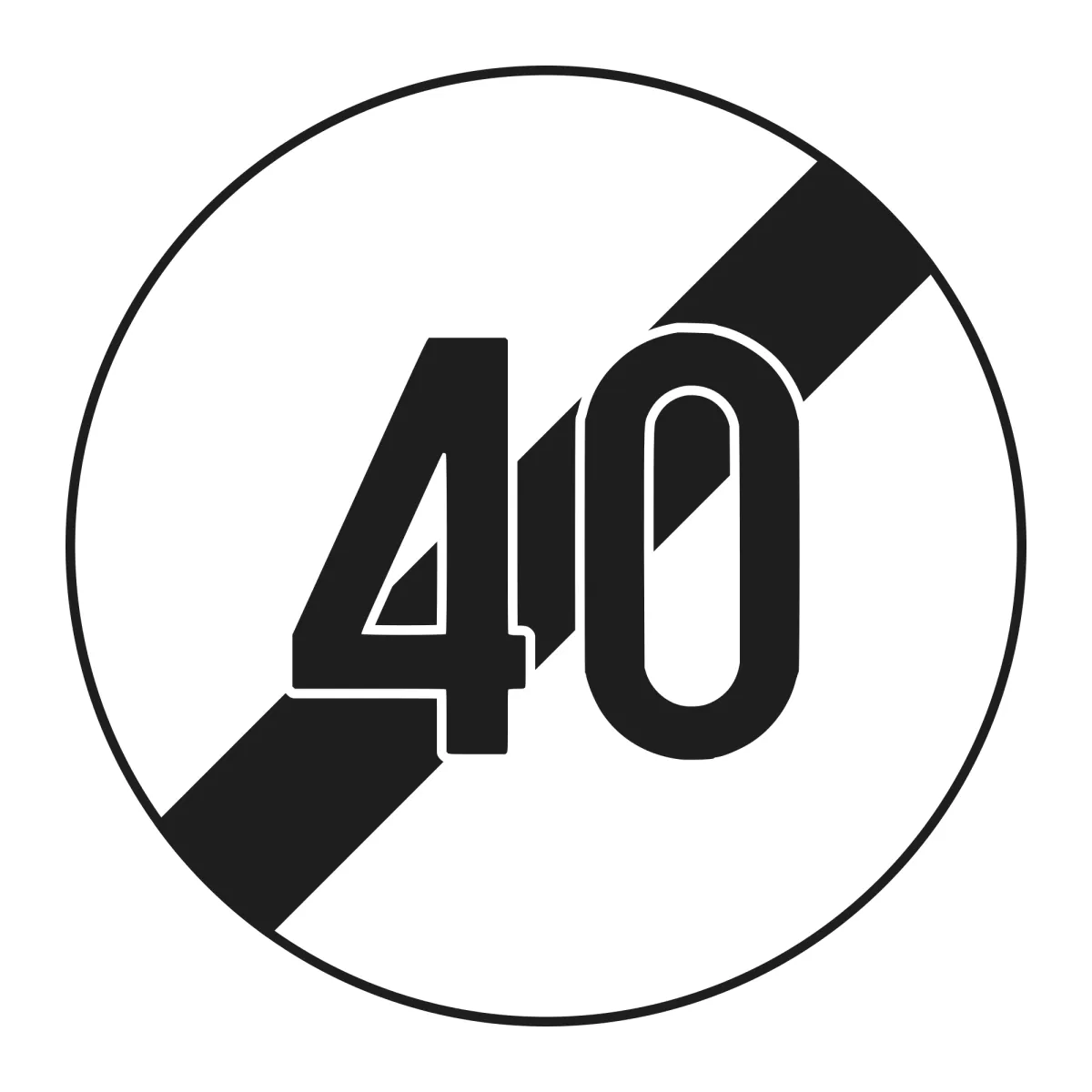 Indicator C34 – Sfârșitul limitării de viteză 40 km/h, Ø60 cm, Clasa I