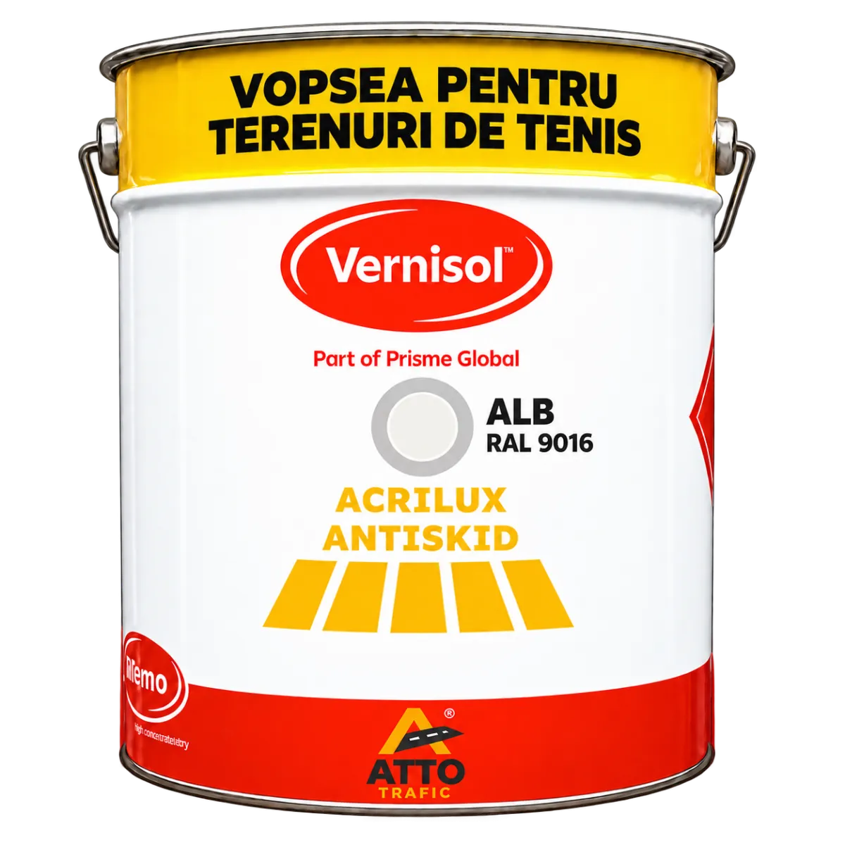 Vopsea Acrilică Antiderapantă pentru Terenuri de Sport, Alb (RAL 9016), 25 kg