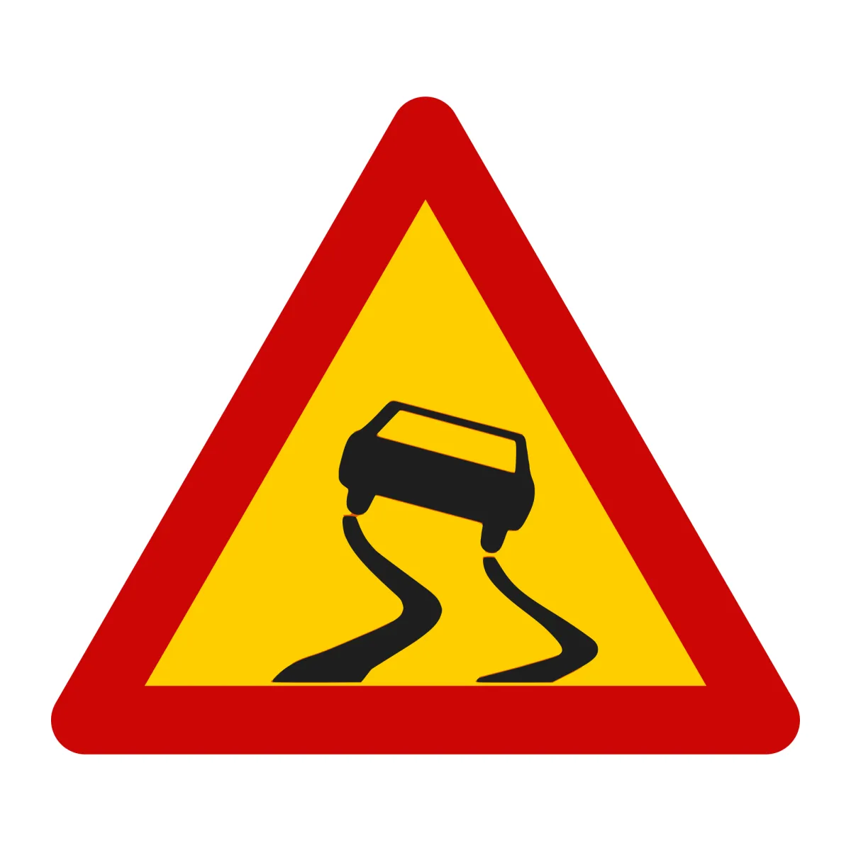 U6 Temporary Sign – Slippery Road, 70 cm, Class I
