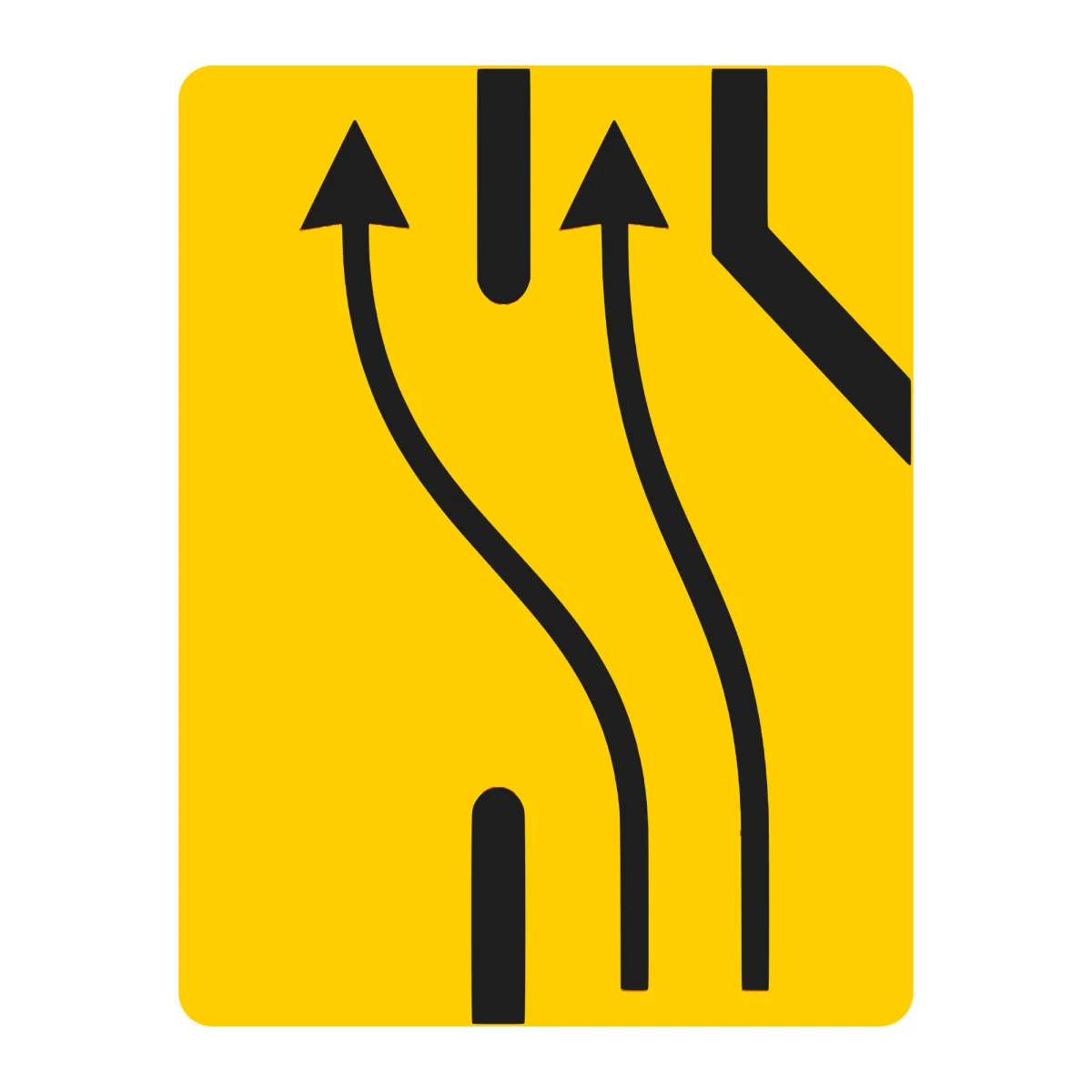 U25 Temporary Sign – Temporary Contraflow Arrangement (Left), 65x85 cm, Class I