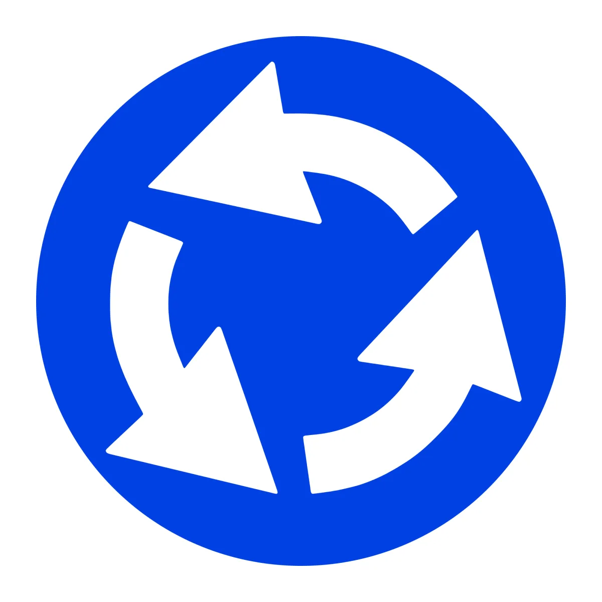 D7 Mandatory Sign – Roundabout, Ø80 cm, Class II