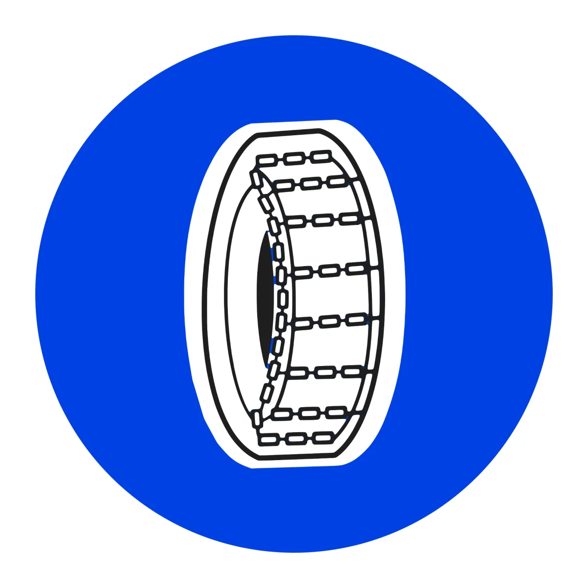 D16 Mandatory Sign – Snow Chains Required, Ø60 cm, Class I
