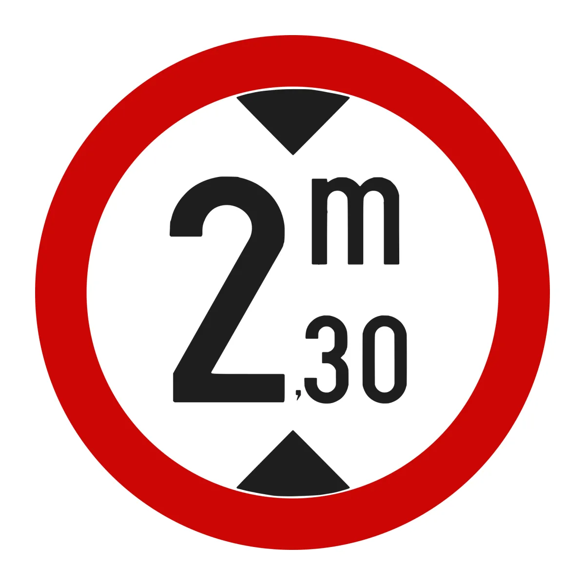 Indicator C17 – Accesul interzis vehiculelor mai înalte de 2,3 m, Ø60 cm, Clasa I