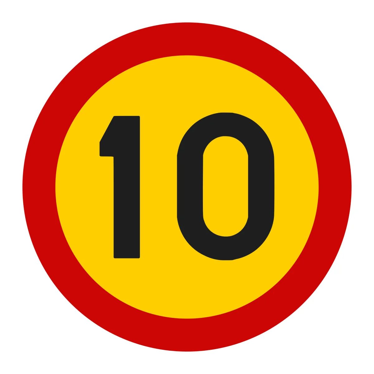 Indicator U13 – Limitare de viteză 10 km/h, Ø80 cm, Clasa II