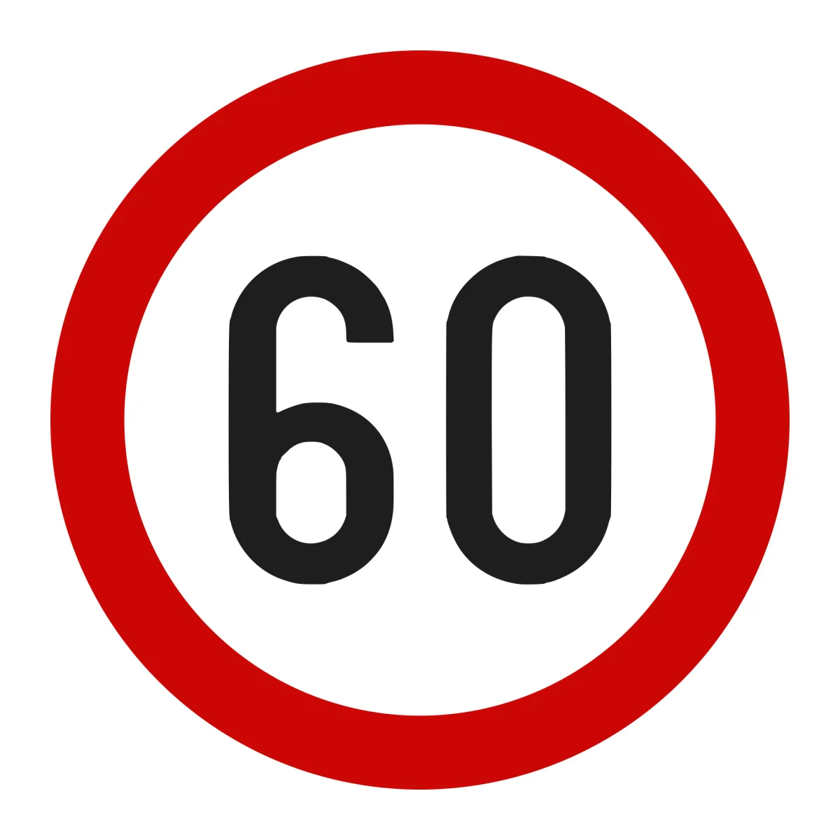 Indicator C27 – Limitare de viteză 60 km/h, Ø60 cm, Clasa I