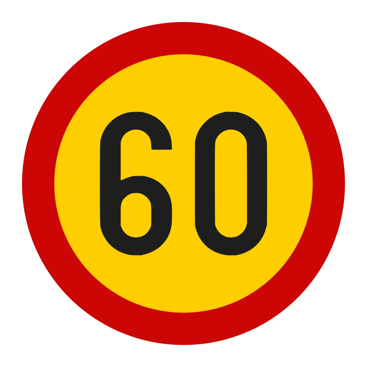 U13 Temporary Sign – Speed Limit 60 km/h, Ø80 cm, Class II