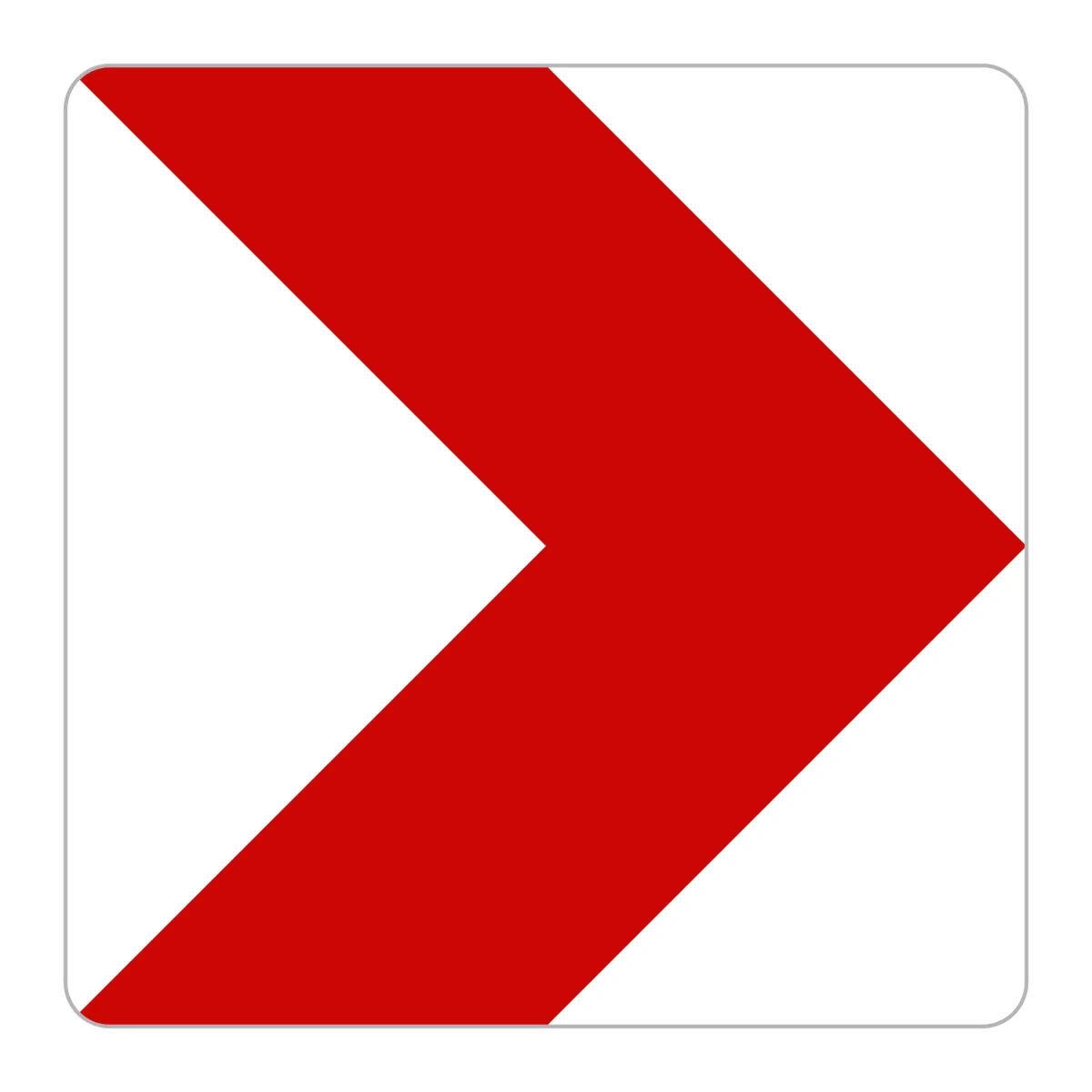 Indicator A6 – Panouri succesive pentru curbe, 65x65 cm, Clasa I