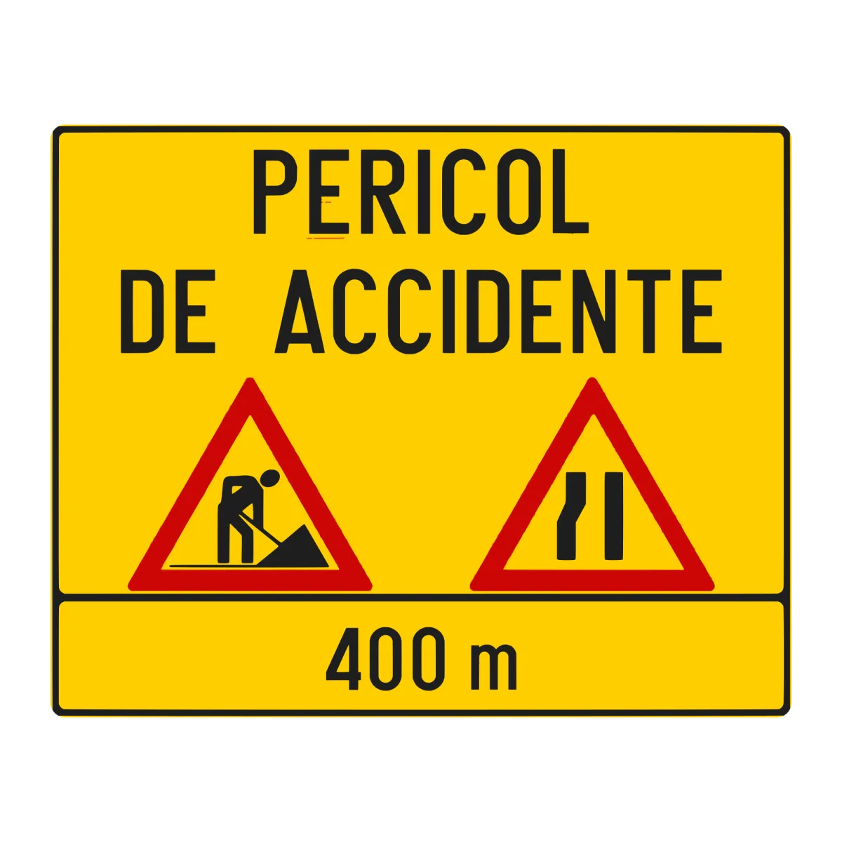 U33 Temporary Sign – Alternating Traffic Section Ahead (Left), 150x120 cm, Class II
