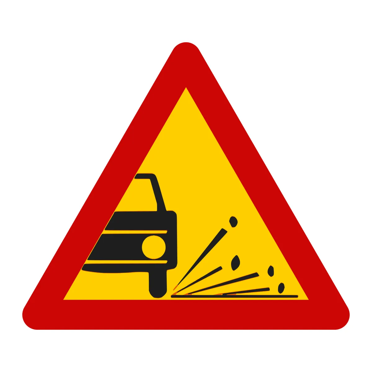 U7 Temporary Sign – Loose Chippings, 70 cm, Class I