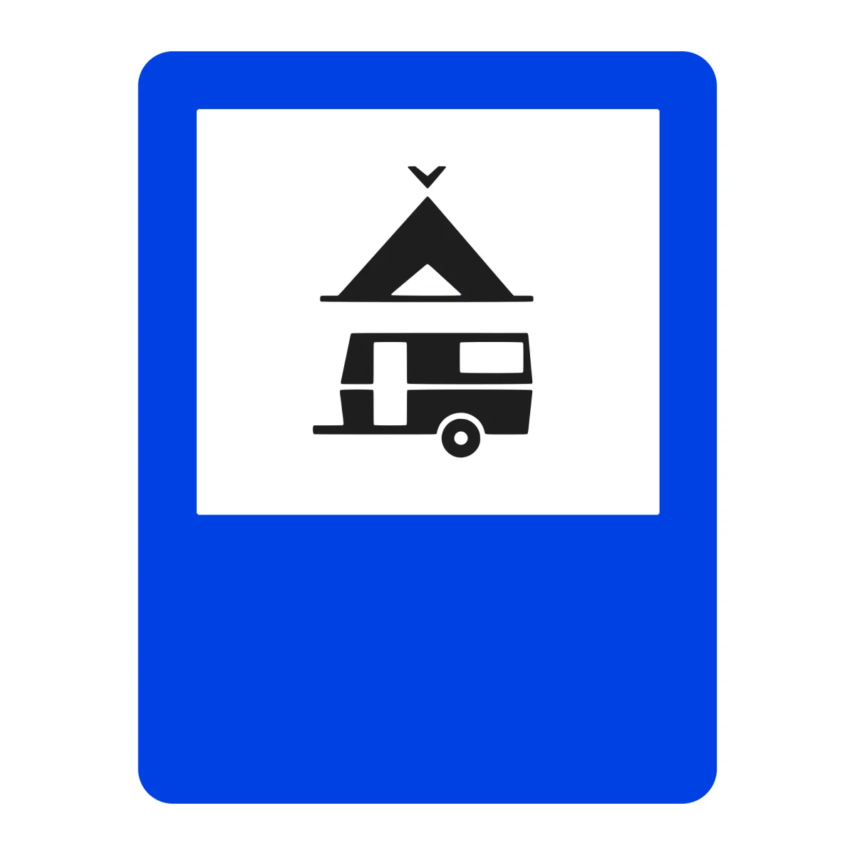 Indicator G26 – Teren pentru camping și caravane, 50x65 cm, Clasa I
