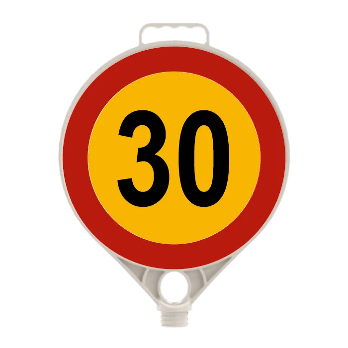 Threaded Plastic Sign, 30 km/h Speed Limit, Ø28 cm