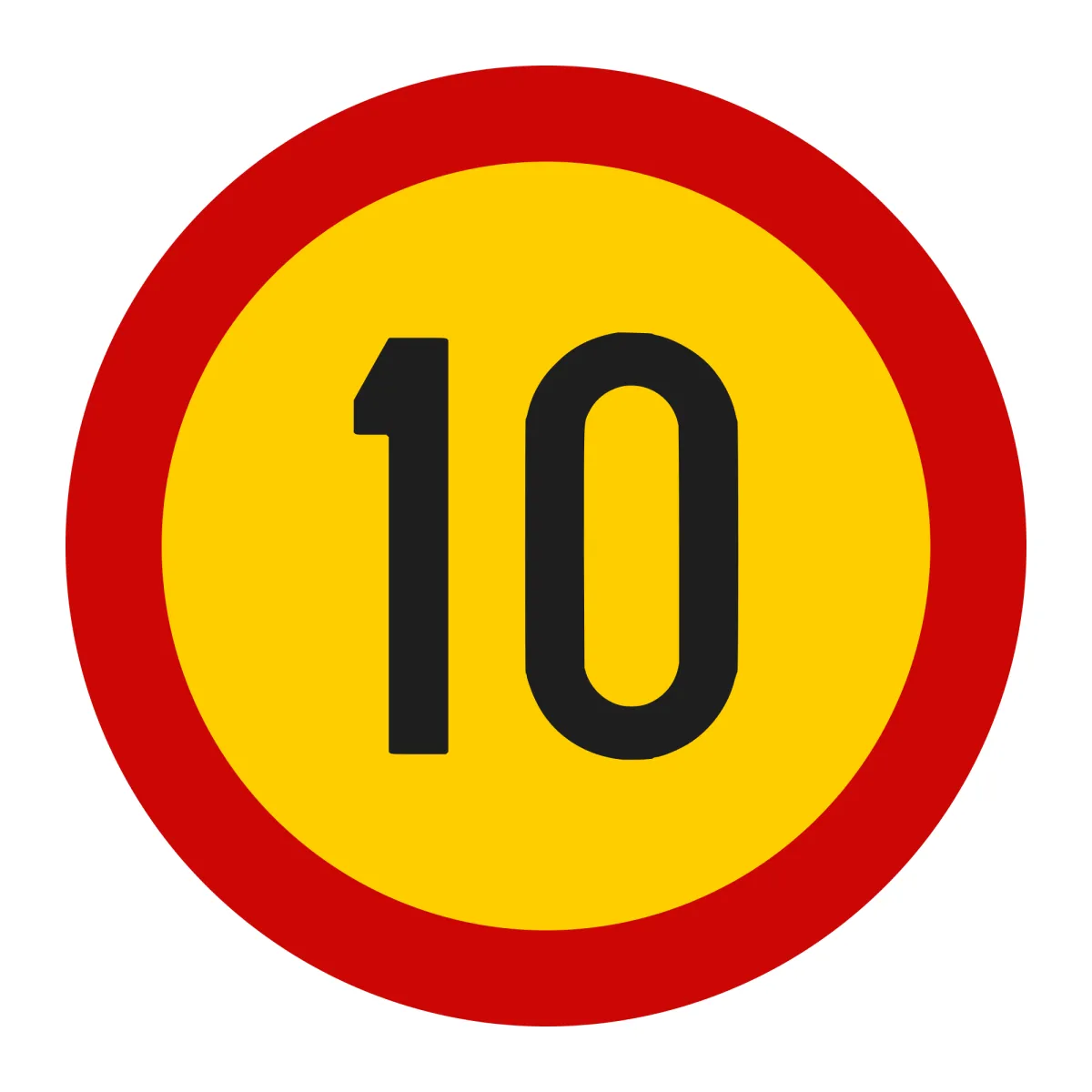 U13 Temporary Sign – Speed Limit 10 km/h, Ø80 cm, Class II