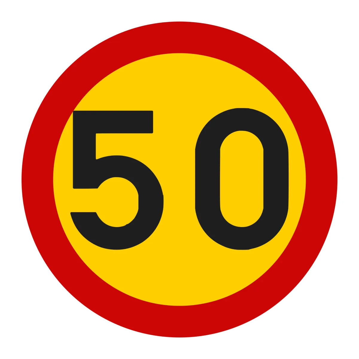 U13 Temporary Sign – Speed Limit 50 km/h, Ø60 cm, Class I