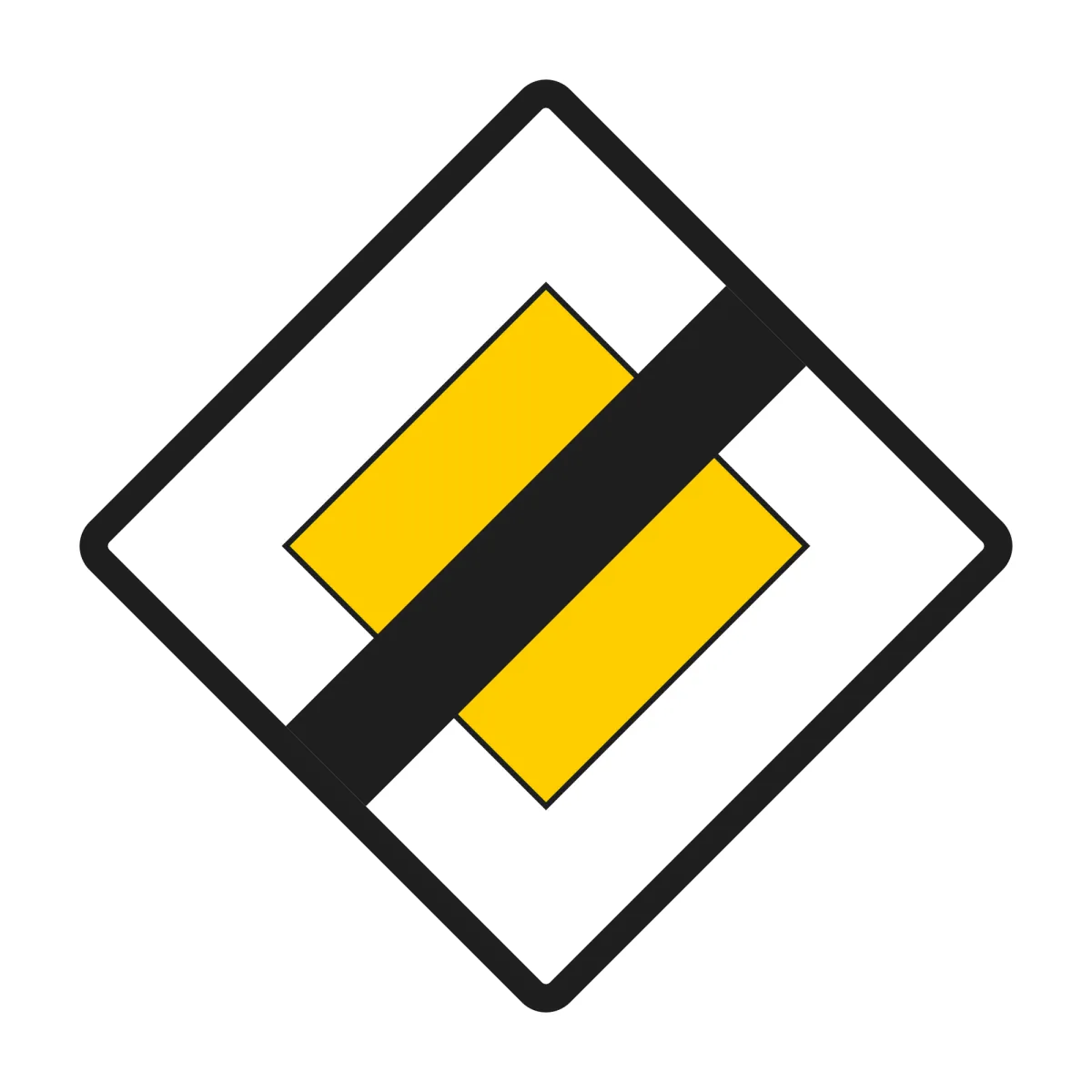 B4 Priority Sign – End of Priority Road, 60x60 cm, Class I