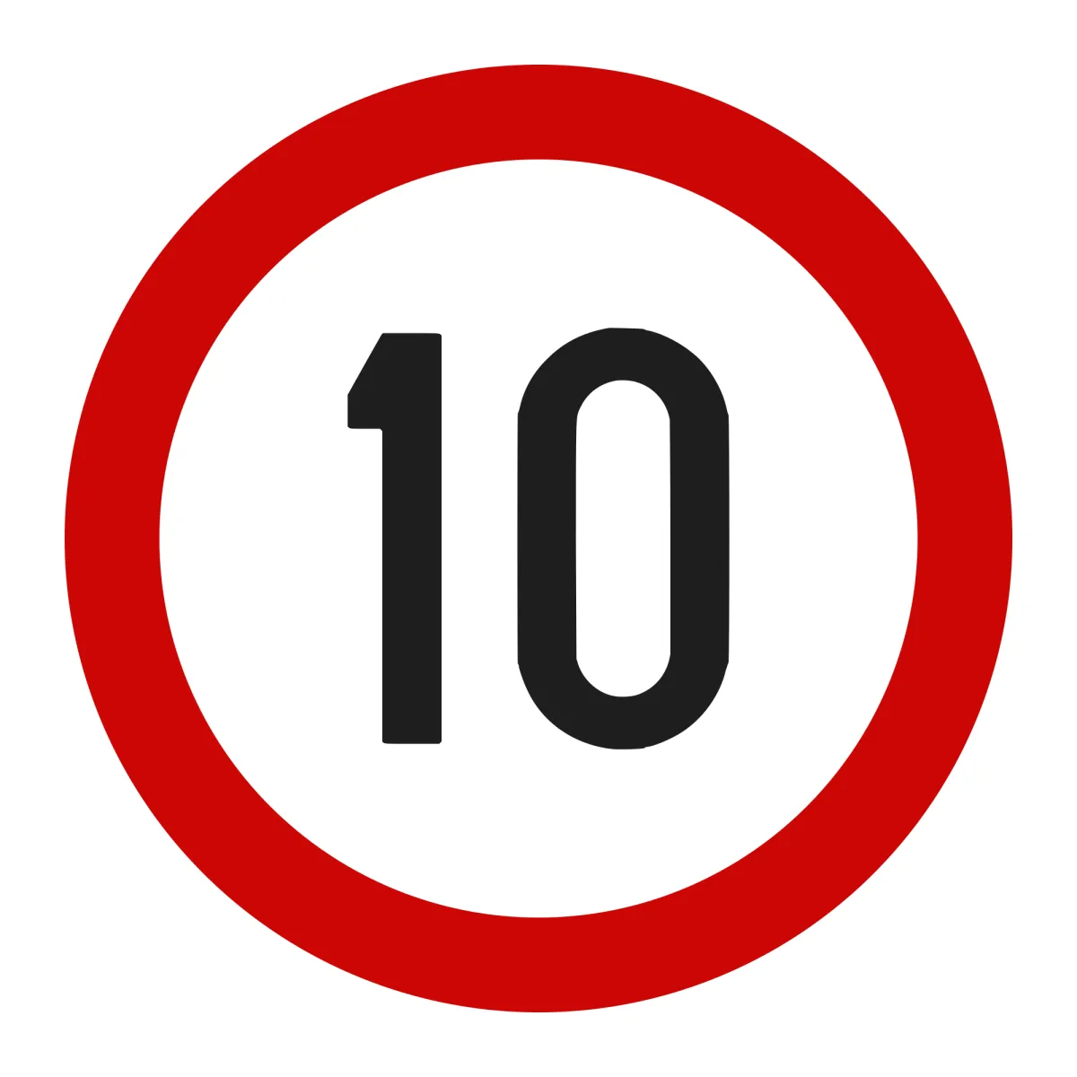 Indicator C27 – Limitare de viteză 10 km/h, Ø60 cm, Clasa I