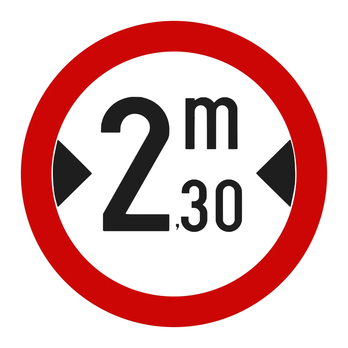 Indicator C16 – Accesul interzis vehiculelor mai late de 2,3 m, Ø60 cm, Clasa I
