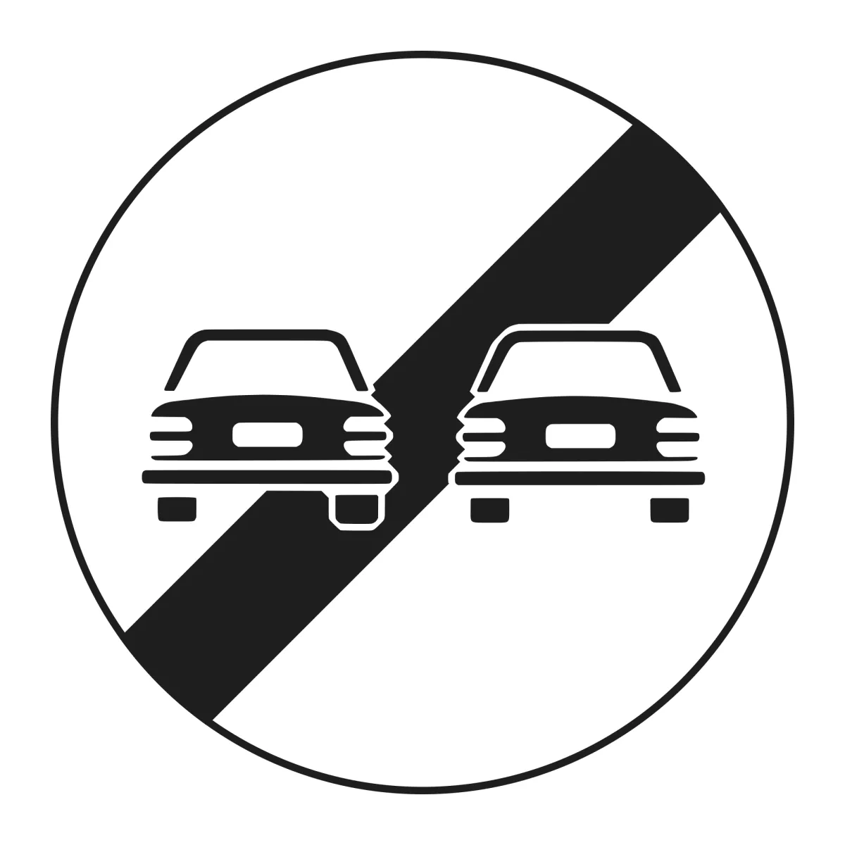 C35 Prohibition Sign – End of No Overtaking, Ø80 cm, Class II