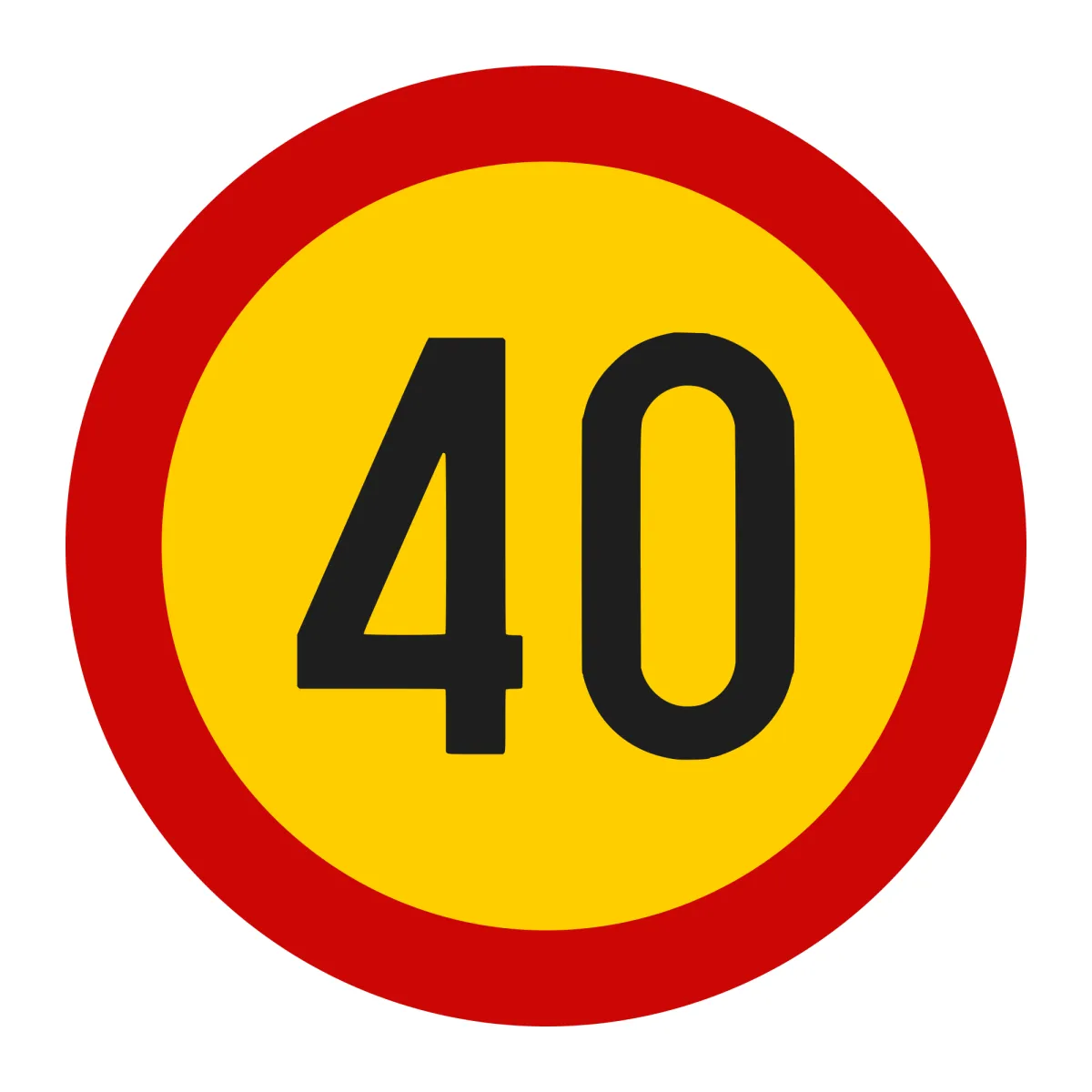 U13 Temporary Sign – Speed Limit 40 km/h, Ø80 cm, Class II