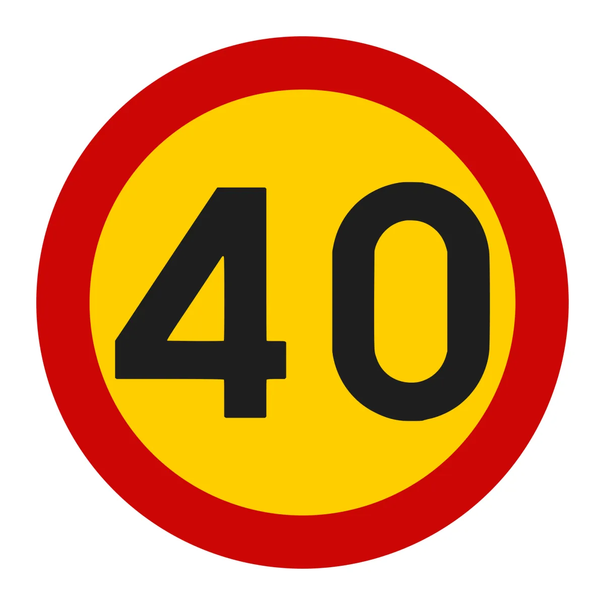 U13 Temporary Sign – Speed Limit 40 km/h, Ø60 cm, Class I