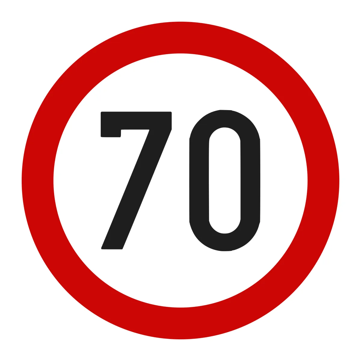 Indicator C27 – Limitare de viteză 70 km/h, Ø60 cm, Clasa I