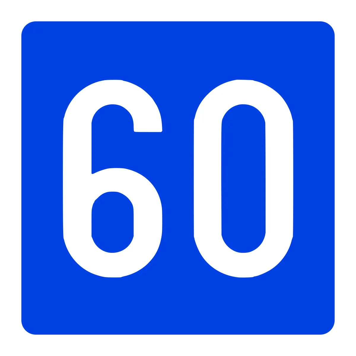 Indicator G61 – Viteza recomandată 60 km/h, 65x65 cm, Clasa I