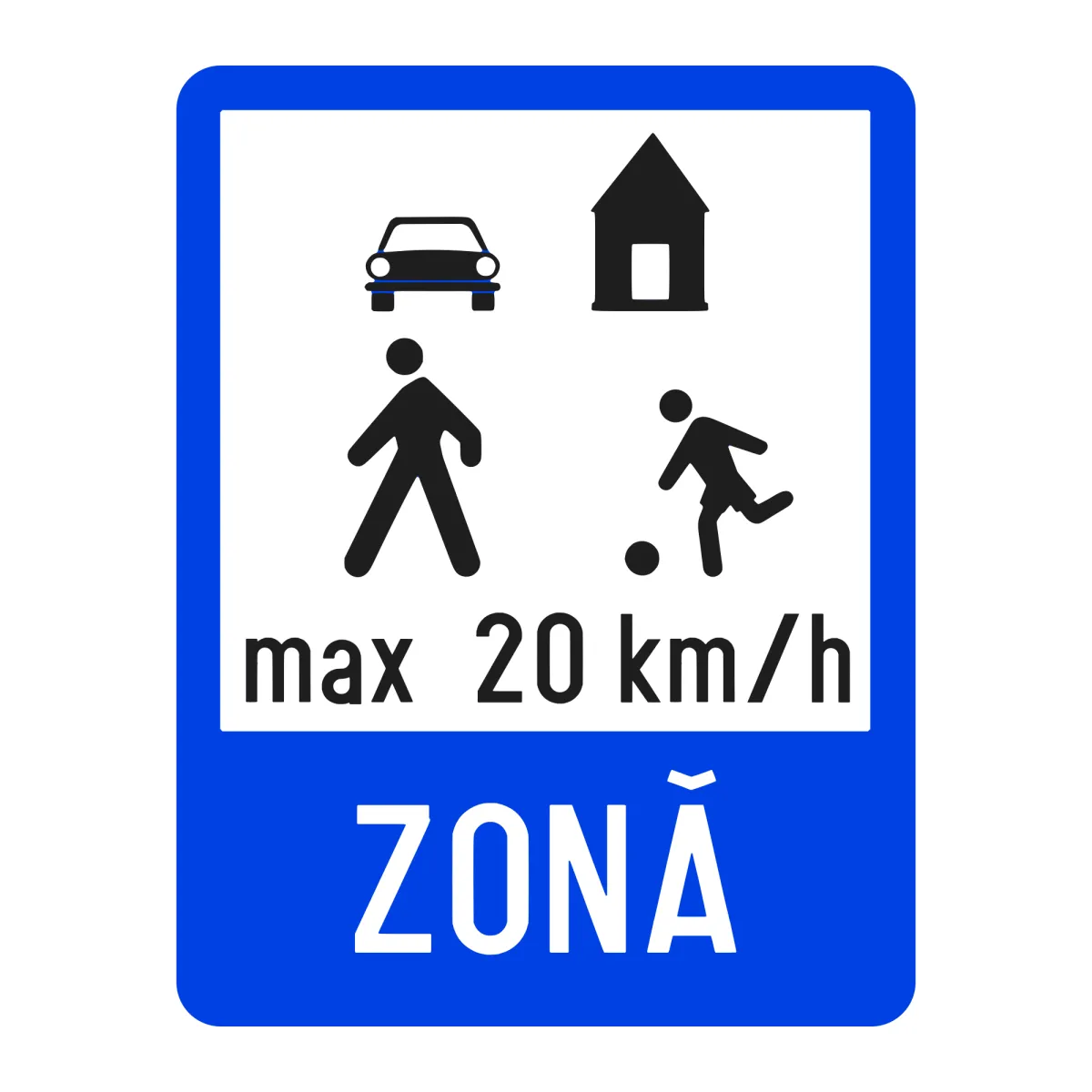 Indicator G34 – Zonă rezidențială, 50x65 cm, Clasa I