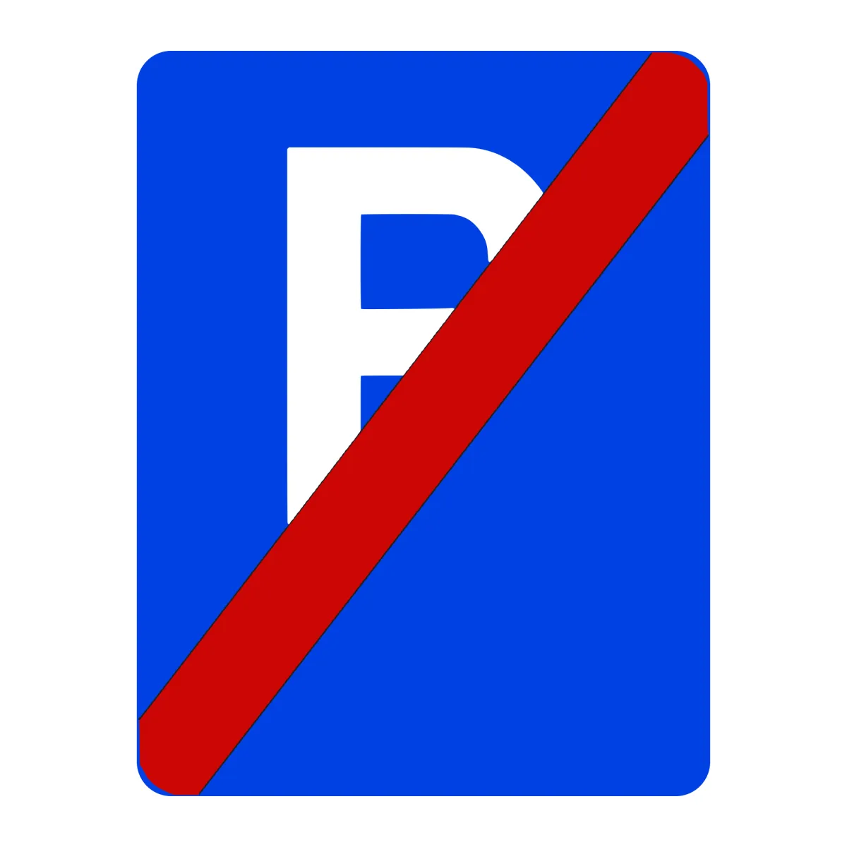Indicator G31 – Parcare interzisă (P tăiat), 50x65 cm, Clasa I