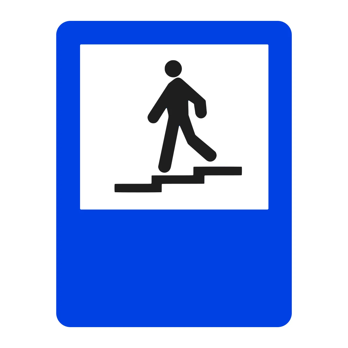 Indicator G13 – Pasaj subteran pentru pietoni, 50x65 cm, Clasa I