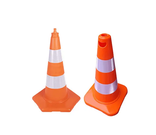 Traffic Cone, PE, 90 cm, 2 Reflective Bands, Weighted Base - imaginea 2