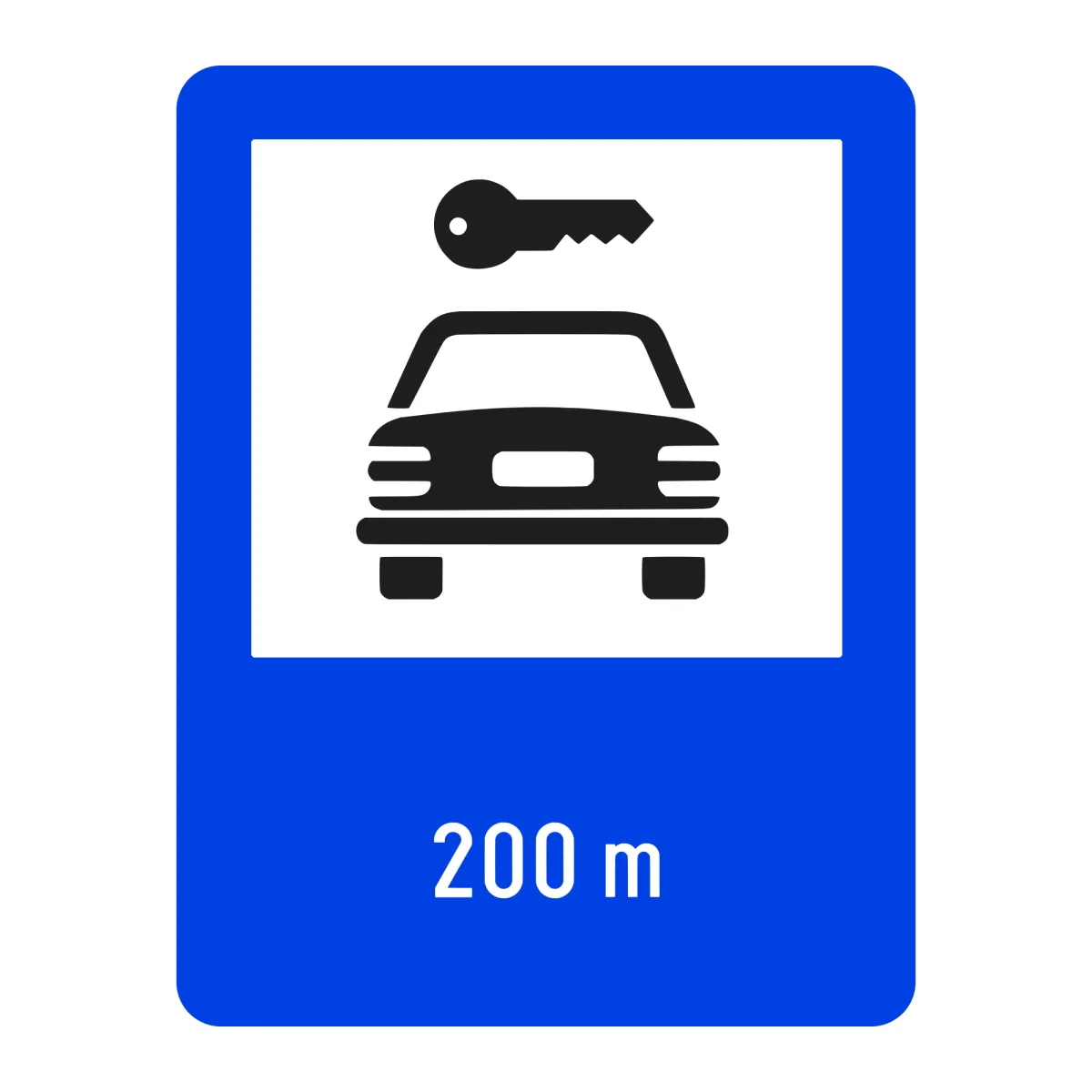 Indicator G45 – Închirieri auto, 50x65 cm, Clasa I
